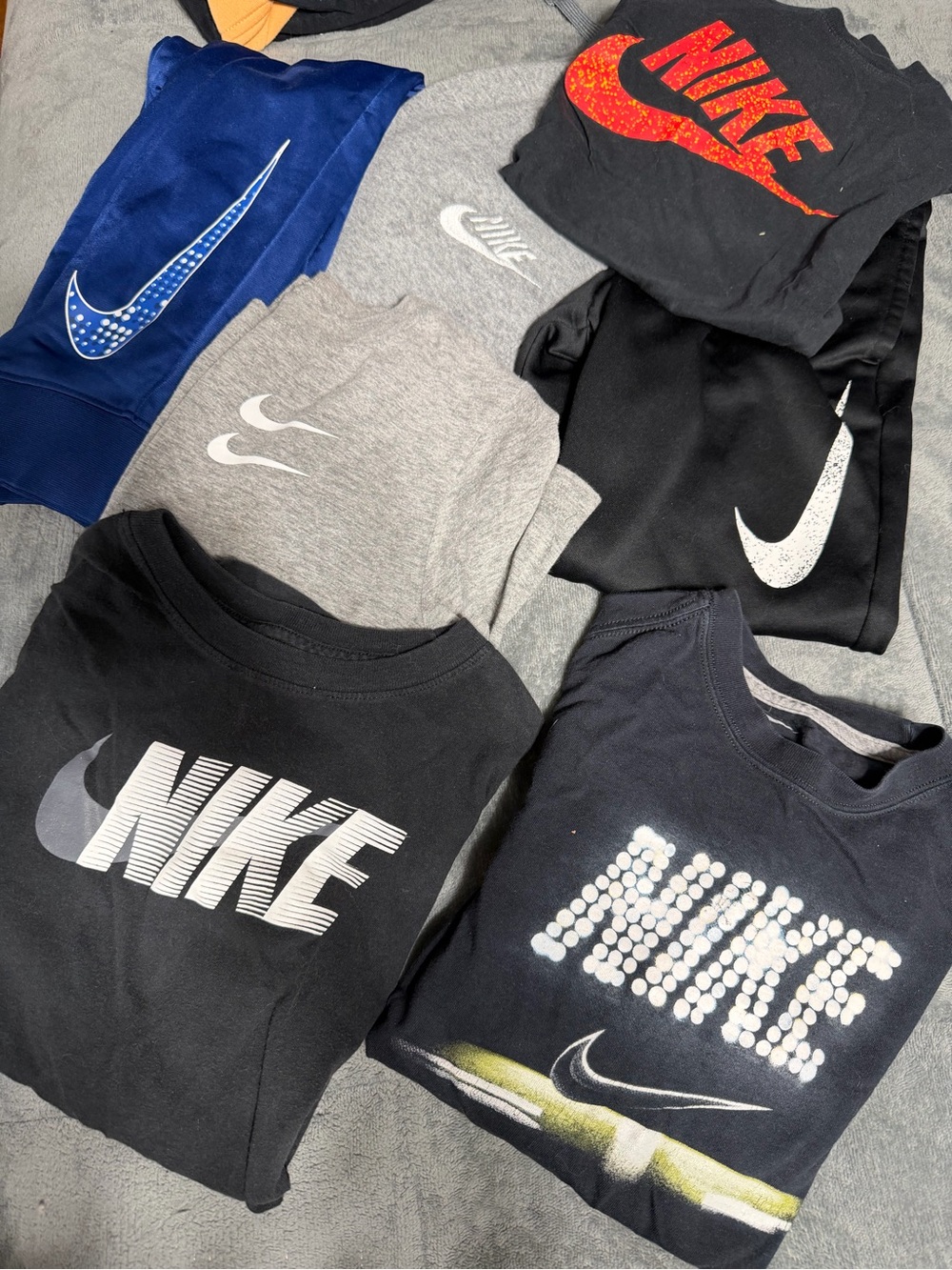 Nike Kids Sweatshirt & Tee Lot - Black, Gray, Navy, Royal Blue